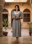 check pattern frock nighty