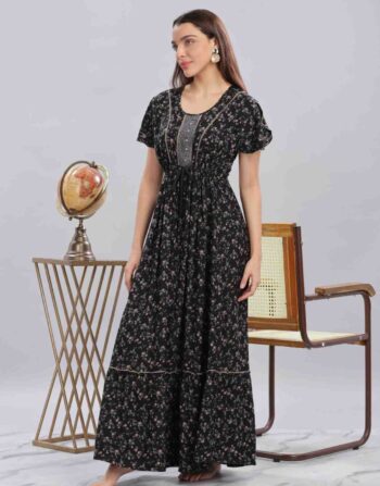 Midnight Bloom Frock Nighty
